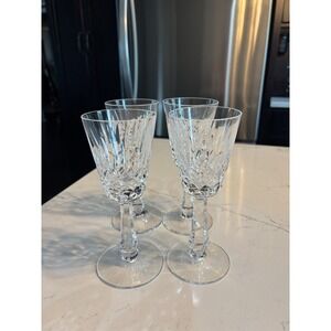 Set of 4 Galway Irish Crystal Wine Glasses Cut Crystal Stemware